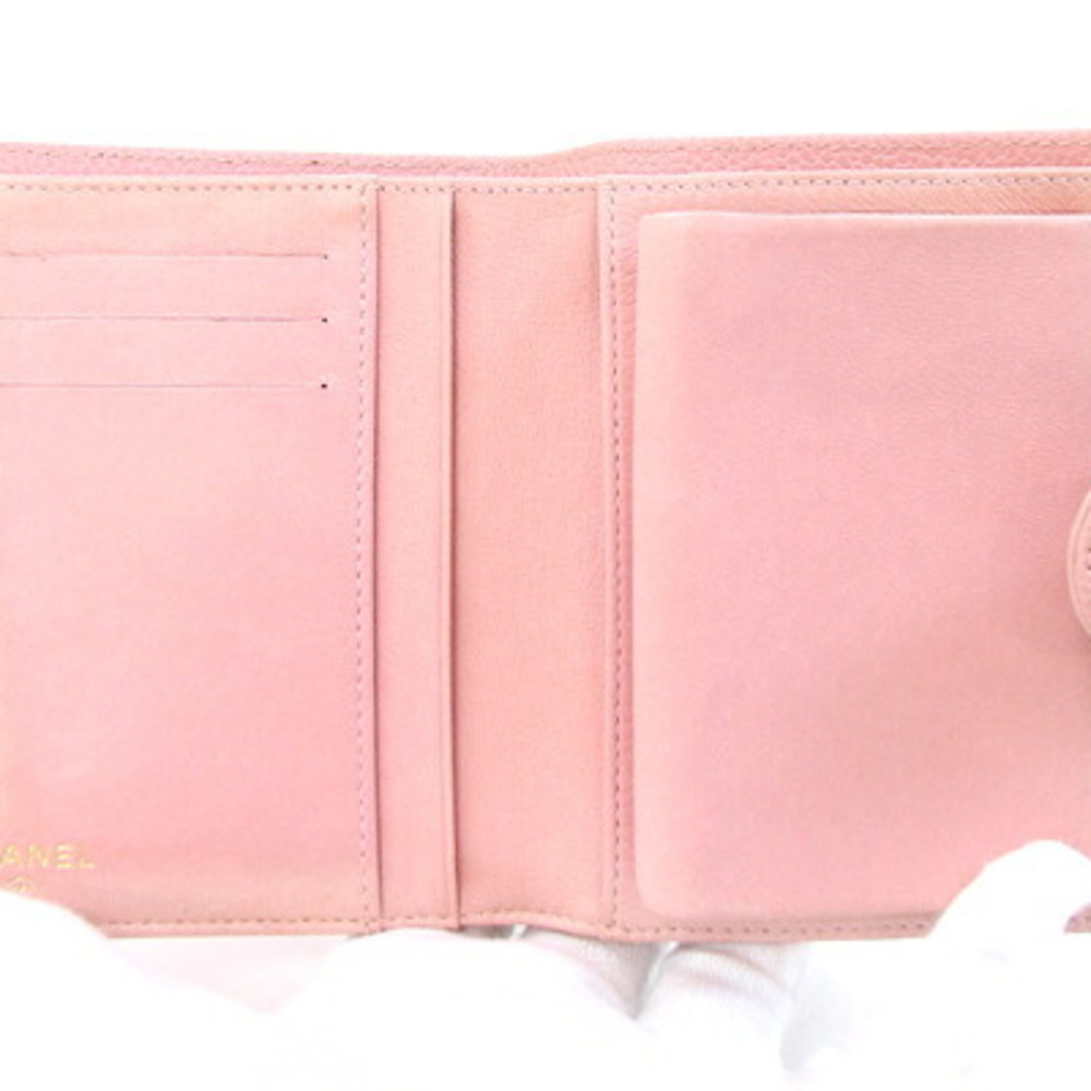 CHANEL Authentic Pink Caviar Leather Logo Wallet - Picture 4 of 10